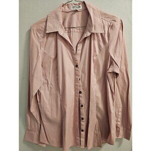 Express Women Essential Buttondown Work Business Casual Size L Pink EUC